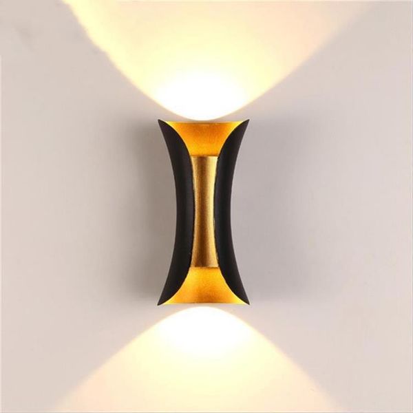 

modern small waist black/white 10w led wall light aluminum waterproof wall lamp garden porch patio aside front door lights