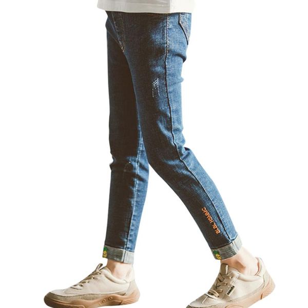 

jeans for girls letter kids jeans for girls appliques kids spring autumn children's clothes casual style, Blue