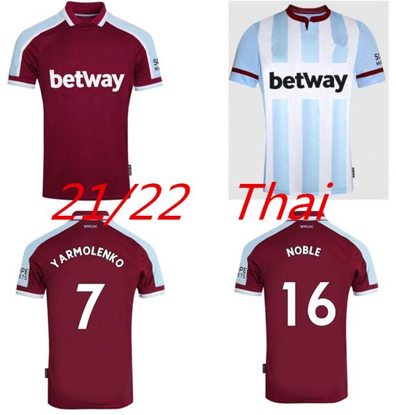 

21 22 west soccer jerseys ham 2021 2022 united home away yarmolenko lanzini noble bowen antonio football shirt fornals rice mens + kids kit, Black;yellow