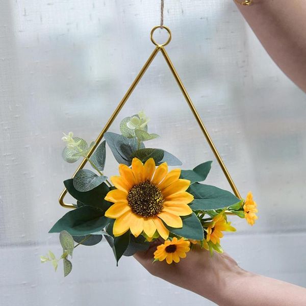 

decorative flowers & wreaths 1pc simulation sunflower wreath home door wall decoration fake flower diy pography props