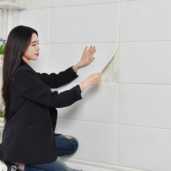 

3d stereo foam wall stickers living room bedroom wall covring self adhesive wallpaper for kids room tv background decor