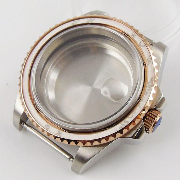 

repair tools & kits 41mm sapphire glass rose gold ctional bezel 316l stainless steel watch case fit miyota 8215 eta 2836 movement