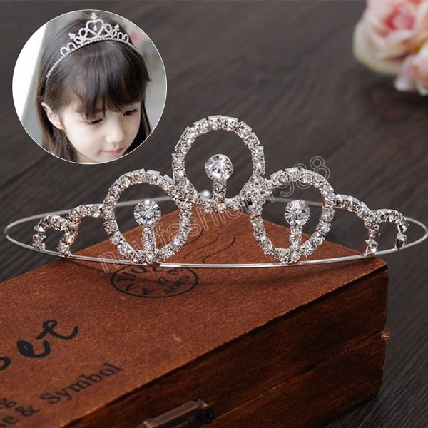 Luxo Rhinestone Tiara Acessórios De Cabelo De Casamento Para Mulheres Meninas Prata Cor Coroas Meninas Headband