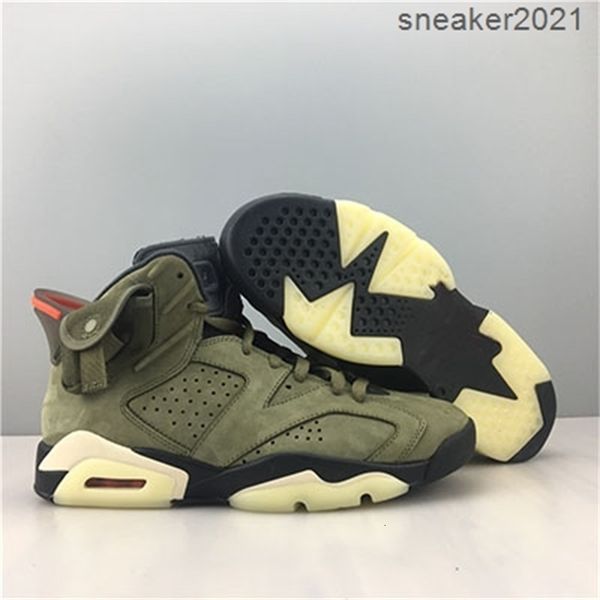 

mens basketball sneakers 6s medium olive suede sports shoes for men us7.5-13