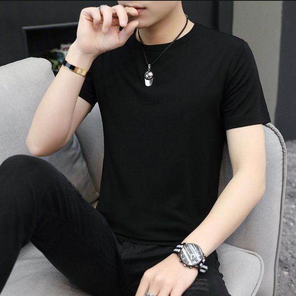 

men's t-shirts short-sleeved t-shirt ice silk top, White;black
