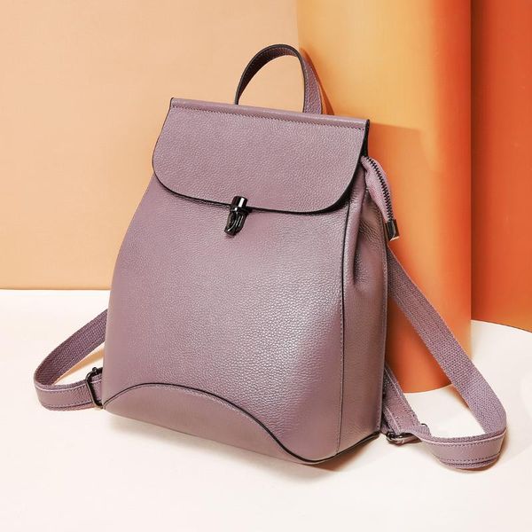 

backpack leather women's bag, layer, cattle large capacity backpack, leisure width 28, thickness 12, height 30