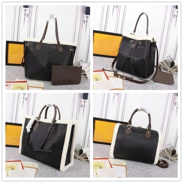 

new fashion designer onthego teddy totes handbags m55420 big capacity duplex printing shopping bags m56963 m56966 m56960 m56958, Black;green