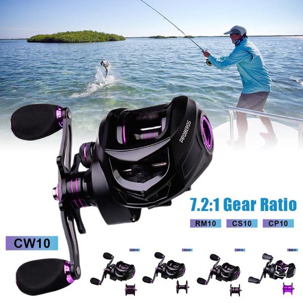 

baitcasting reels fishing reel 7.2:1 speed ratio 10kg max drag 12 magnetic brake left right hand metal spool wheel tackle
