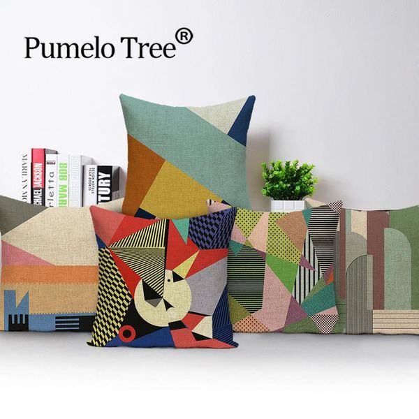 

cushion/decorative pillow moroccan abstract decor cushion covers geometric stripe decoration home throw stitching linen pillows case cojin