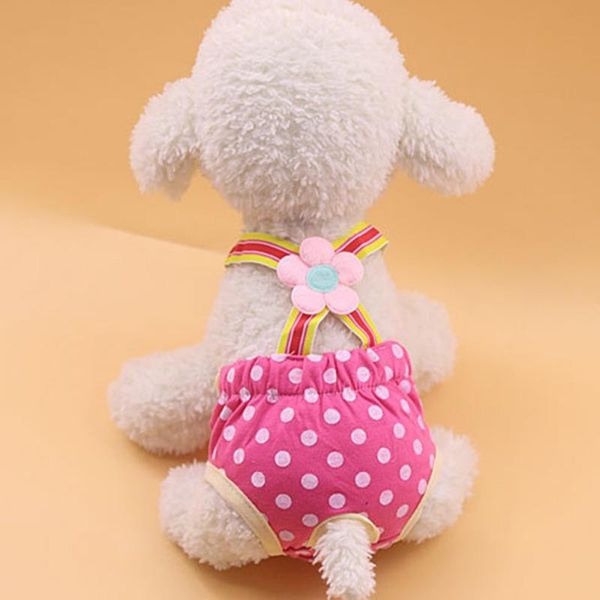 

dog apparel pet shorts diaper sanitary physiological pants reusable dot pattern female short panties menstruation underwear