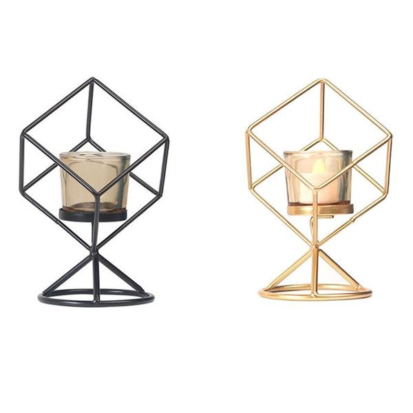 

nordic geometric three-dimensional iron candle holder table decoration