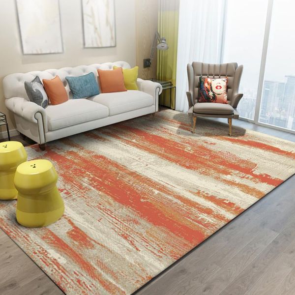 

carpets fashion simple style anti-sliding door mat modern abstract living room sofa rug watercolor light yellow orange bedside