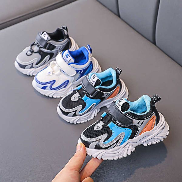 

baby and toddler spring and autumn fashion breathable casual shoes boys patchwork sneakers wear resistant walking sports shoes g1025, Black;red
