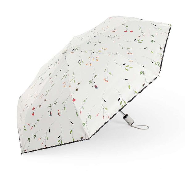 

creative automatic switch umbrella folding black glue sunscreen small fresh