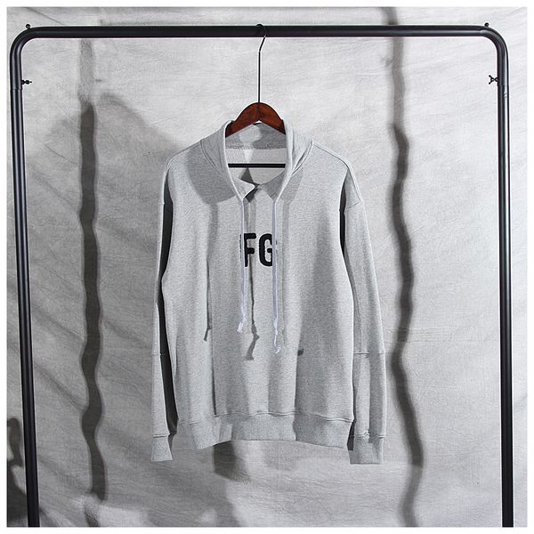 

2021 new fog season 6 main line flocking embroidered letter high street men and women stand collar long sleeve hoodie couple 2e9y, Black