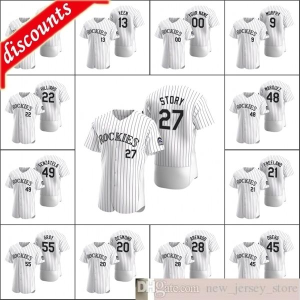 

2020 baseball men #60 ryan castellani 19 charlie blackmon 28 nolan arenado 27 trevor story custom women youth kid authentic home jersey, Blue;black