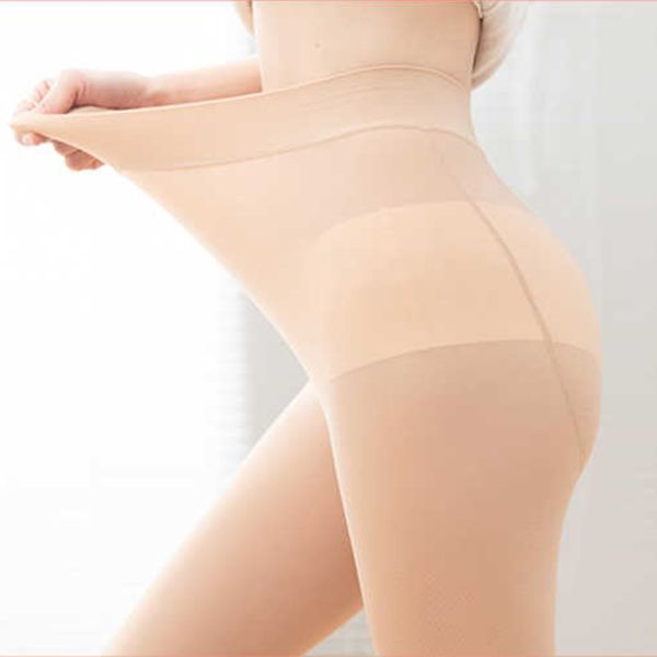 Soft High Women Cintura Leggings Fino Tamanho Grande Pé Elástico Massagem Skin Skin Saking Feminino Intimate Anti-Gancho Segurança Underwear C0304