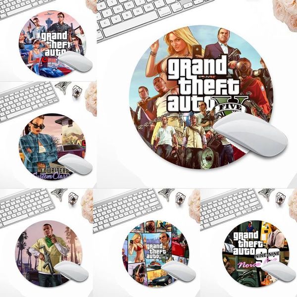 

mouse pads & wrist rests gta diy design pattern game mousepad round non-slip cushion