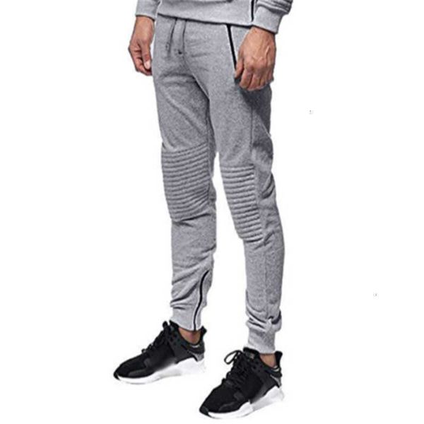 

men's pants with pocket trousers fashion slim fit tracksuit casual gym skinny long phgu, Black