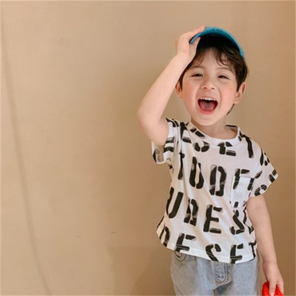 

2022 selling boy short-sleeved t-shirt new summer male treasure trend fashion round neck bottoming shirt, Blue