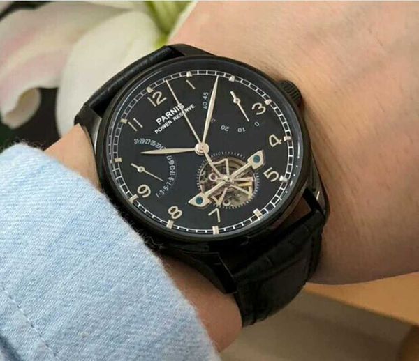 

wristwatches bns black face shell st25 automatic flywheel flyback mechanical watch kinetic energy display, Slivery;brown
