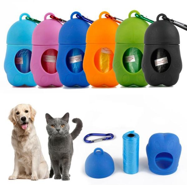 

100pcs pet garbage bag dog pick up toilet cat puppy dispenser poop bag set garbage bags carrier holder animal waste pickersn2844