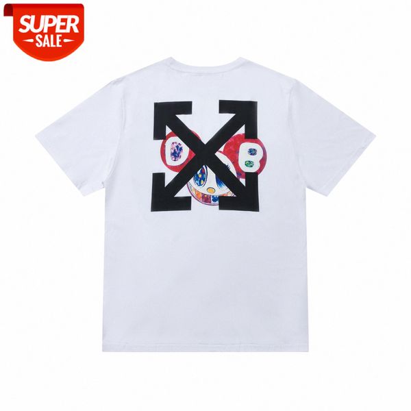 

ow brand joint takashi murakami clown arrow short-sleeved youth t-shirt #r71j, White;black