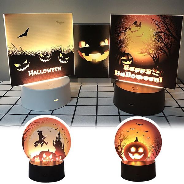 

party decoration halloween pumpkin bat pattern night light scene layout props haunted house luminous