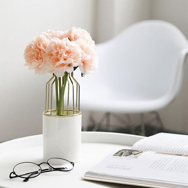

vases nordic decoration home flower vase iron ceramic small decorative pot hydroponic planter decor