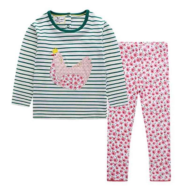 

children's cotton underwear set 2-7y autumn clothes pants boys and girls cartoon toddler home sleepwear 210528, White