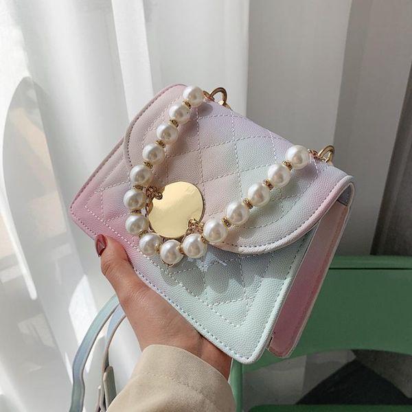 

evening bags pu leather gradient crossbody for women 2021 fashion small shoulder bag female handbags and purses travel