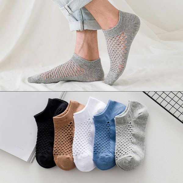

men's socks all-match solid color comfortable no show men summer thin low-cotton low cut invisible boat, Black