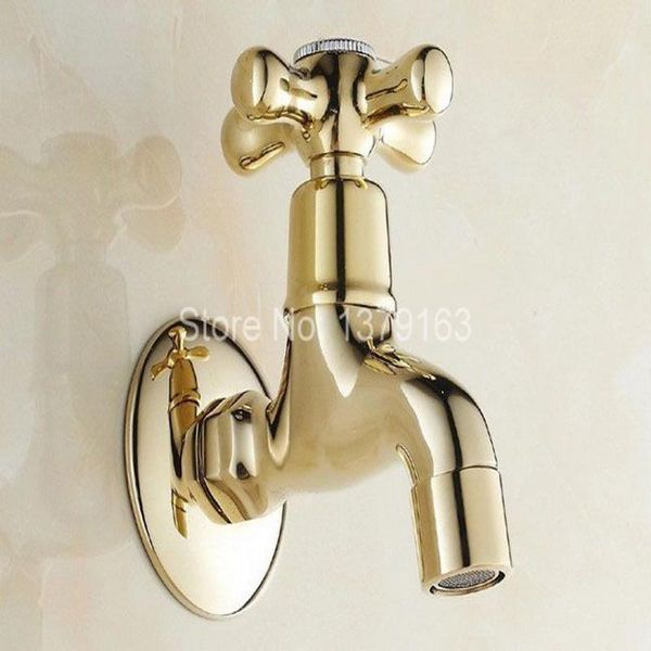 

bathroom sink faucets gold color brass cross handle wall mounted kitchen laundry faucet taps aav124