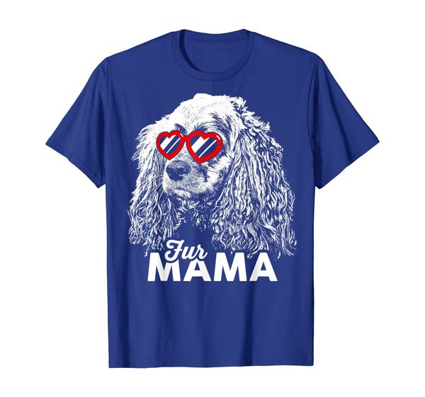 

cute cocker spaniel fur mama t-shirt, White;black