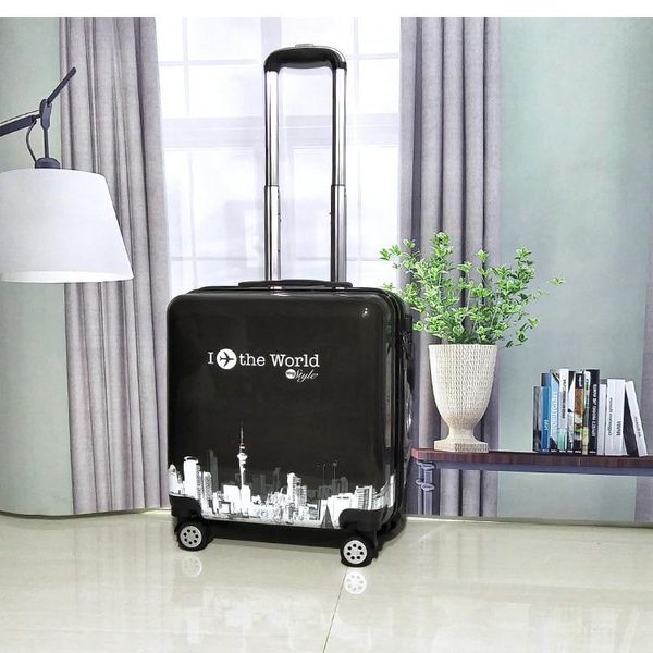 

suitcases 18'' carry on rolling luggage cabin trolly bag for traveling kids