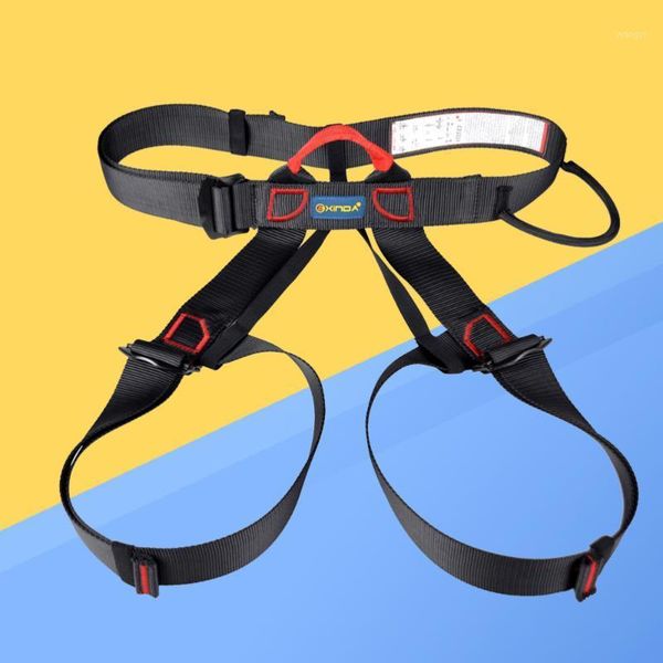 

cords, slings and webbing outdoor climbing harness protect waist safety for mountaineering fire rappelling tree (black1