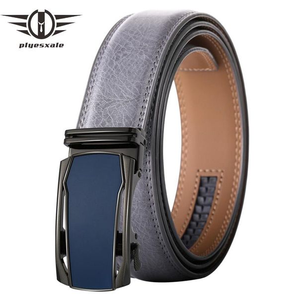 

belts plyesxale brand genuine leather belt man blue black white gray men's designer fashion automatic buckle for men b679, Black;brown