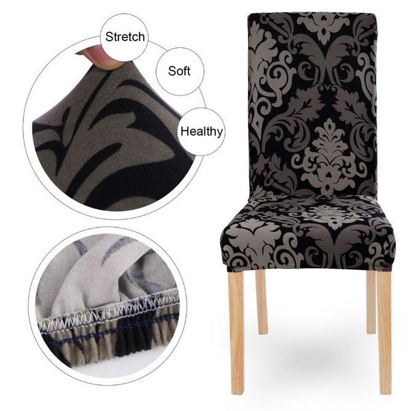 

chair covers stretch dining protector elastic spandex slipcovers for wedding el banquet 1/2/4/6pcs chairs