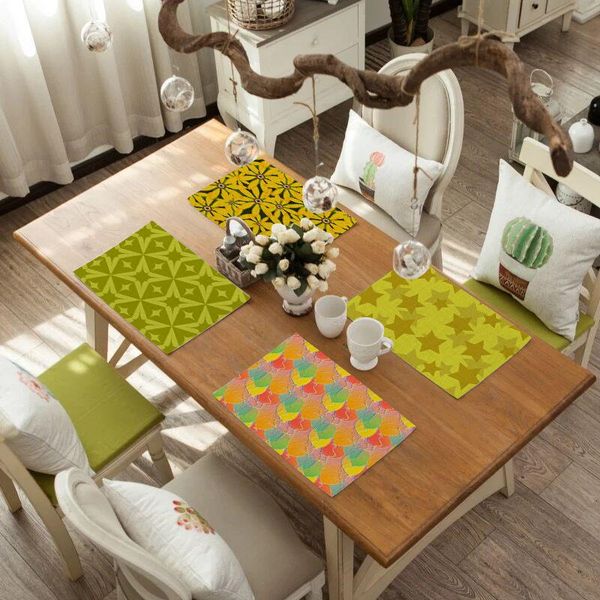 

table runner fuwatacchi simple pattern dining placemat europe style kitchen tool tableware pad coffee tea place mat for