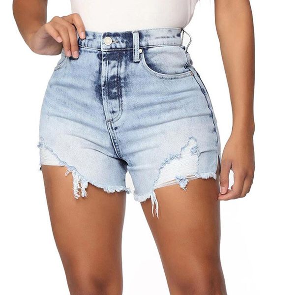 

vintage tassel ripped hole women high waist denim shorts casual pocket short jeans ladies shorts, White;black