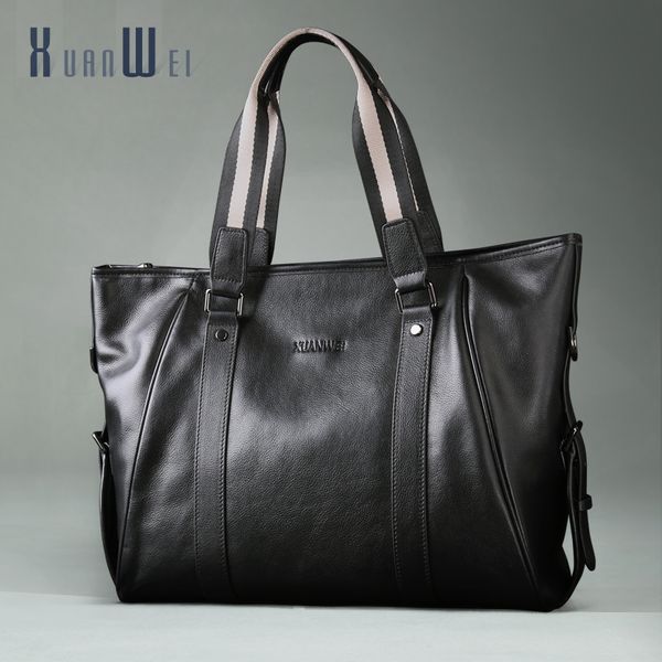 

men's handbag computer bag high-end leather shoulder messenger bag briefcase business genuine leather men's