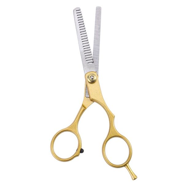 

hair scissors cutting styling tool teeth stainless steel professional barber salon hairdressing haircut shears (gold)