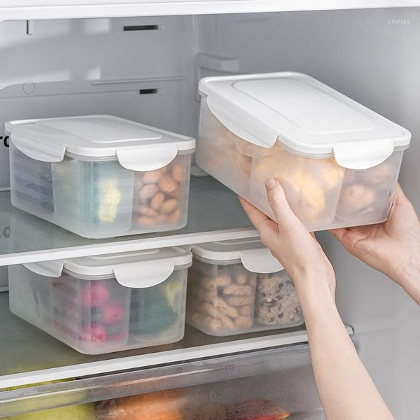 

storage bottles & jars 4 gridstransparent refrigerator box kitchen food keep fresh boxes plastic sealed bins with lid organizer