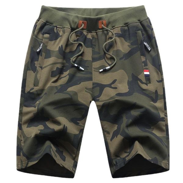 

men's shorts summer beach 2021 cotton casual bermudas camouflage men boardshorts homme classic brand clothing camo male, White;black