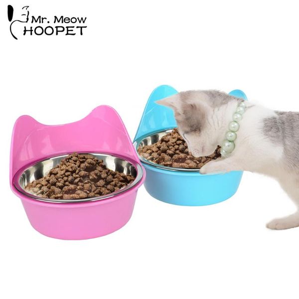 

cat bowls & feeders hoopet pet dog portable and can be fixed feeding bowl water dish stainless steel