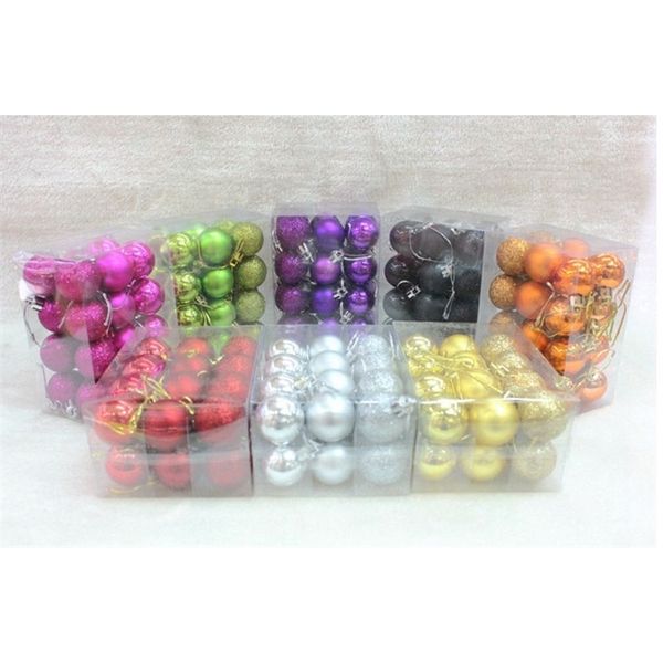 

factory outlet christmas decoration christmas tree decoration 24pcs / lot diameter 3cm christmas balls decorations gift