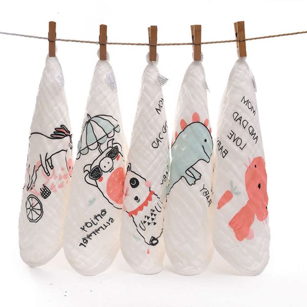 

cotton six layer 30 * 30 gauze square baby's saliva small towel handkerchief, White