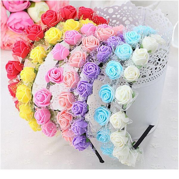 

new 1pc exquisite 15 colors unique flower girl wreath honor bride's headband hair acc qylvgo