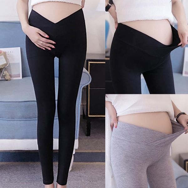 

fashion casual pregnant pants solid color with comfortable slim adjustable maternity pants spring and summer leggings 2021 new, White