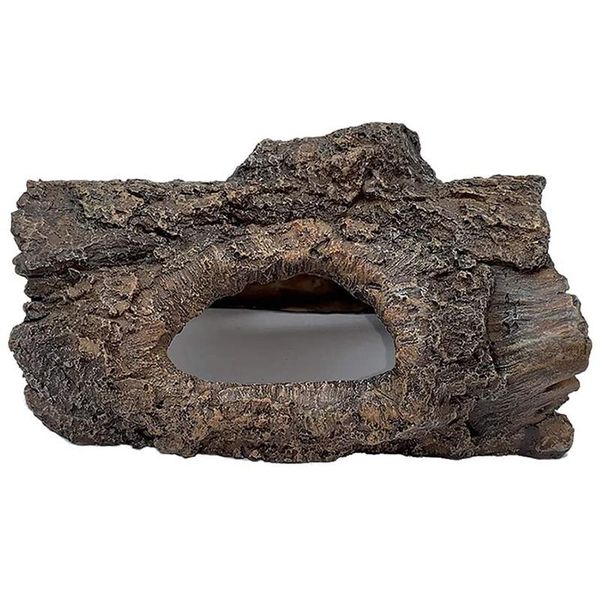 

decorations aquarium decoration cave, resin - hollow tree trunk log ornament fish tank wood hideout for betta